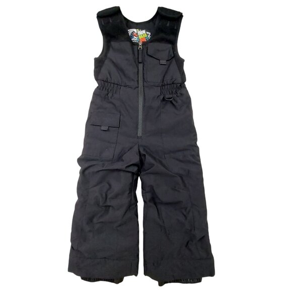 Snow Dragons Snow Bibs Kids 3T Black Insulated Front Zip Warm Winter Outdoor - Picture 1 of 12